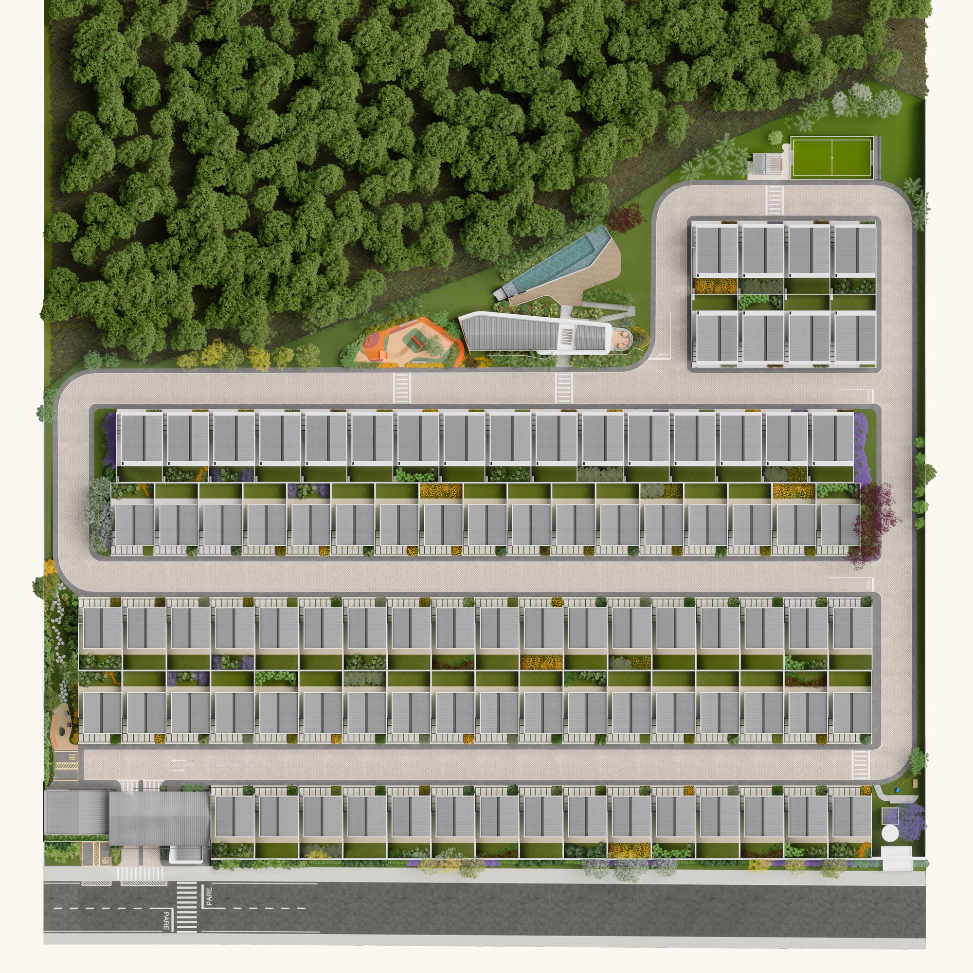 Implantação do condomínio Surya By Palme com as fases 1 e 2
