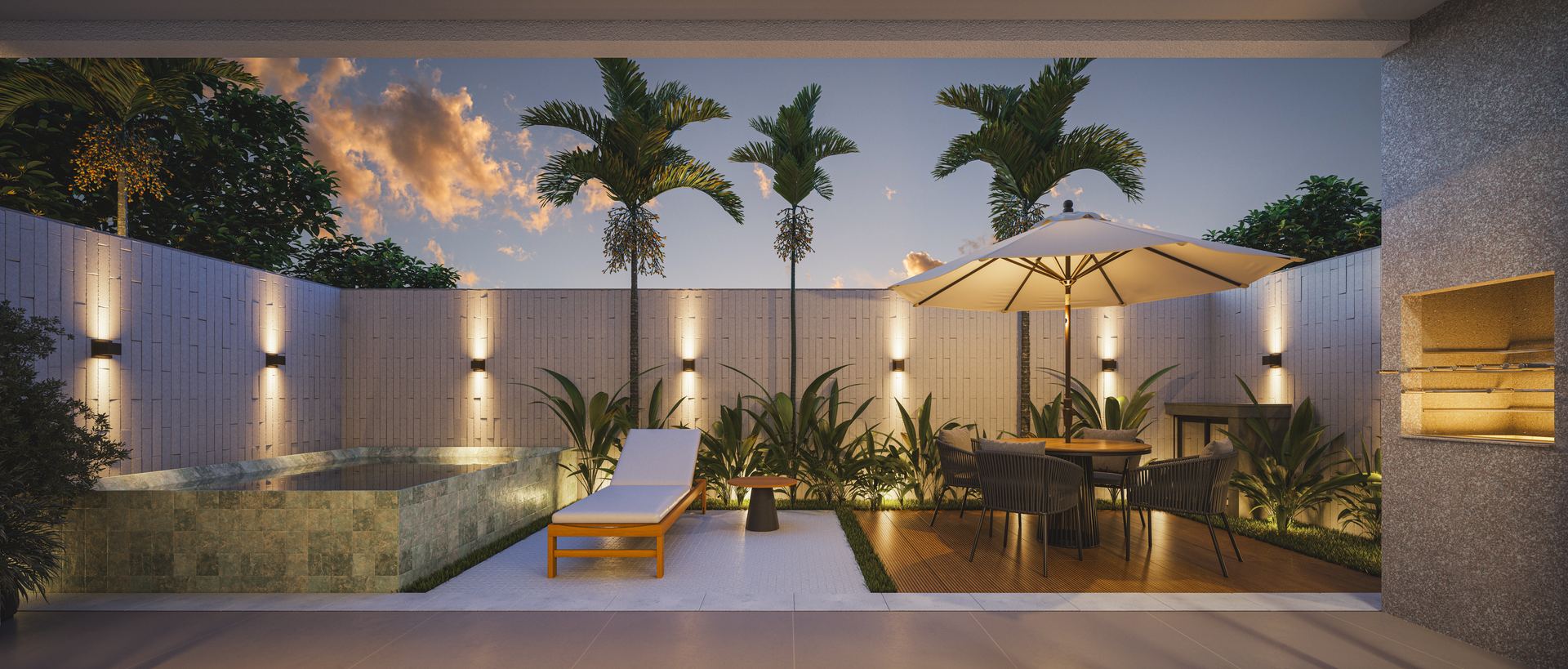 Quintal do sobrado Tipo B de 174m², Surya By Palme (imagem ilustrativa)
